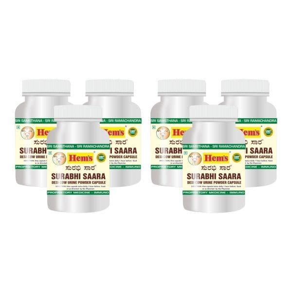 Surabhi Saara - Desi Cow Urine Powder Capsule (60 Capsules * 6 Bottles)